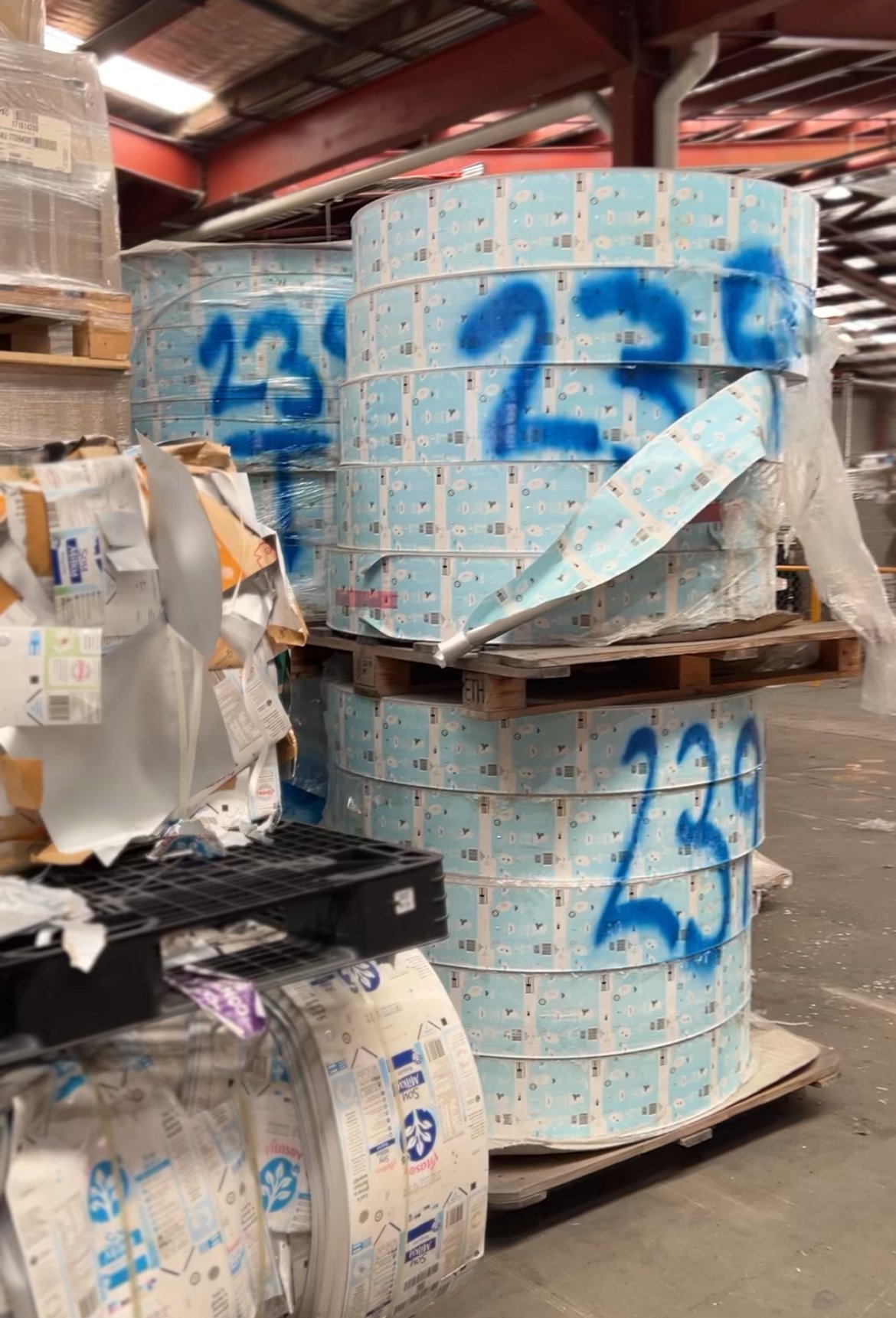 Saveboard and Tetrapak offcut production rolls